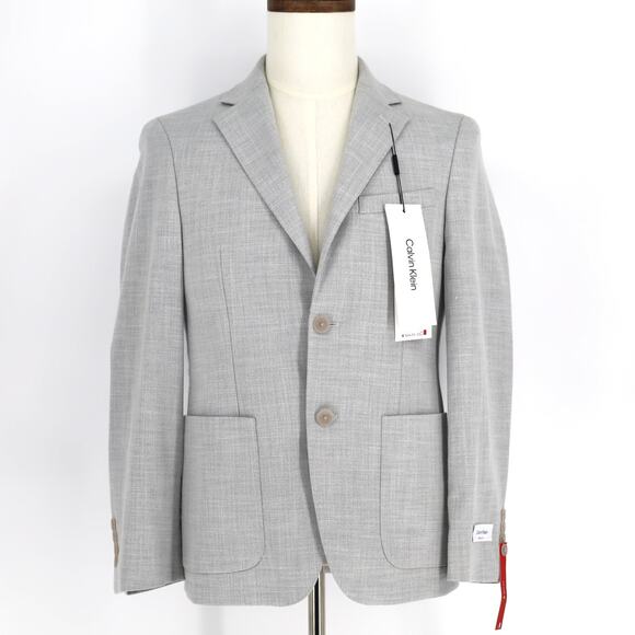 Calvin Klein Men's Heather Grey Soft Woven Casual Slim Fit Sport Coat Size 36S - Picture 1 of 5